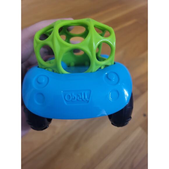 Oball Rattle & Roll Toy Car Blue Green with Bead Wheels Infant Toddler Baby Grip - Picture 5 of 9